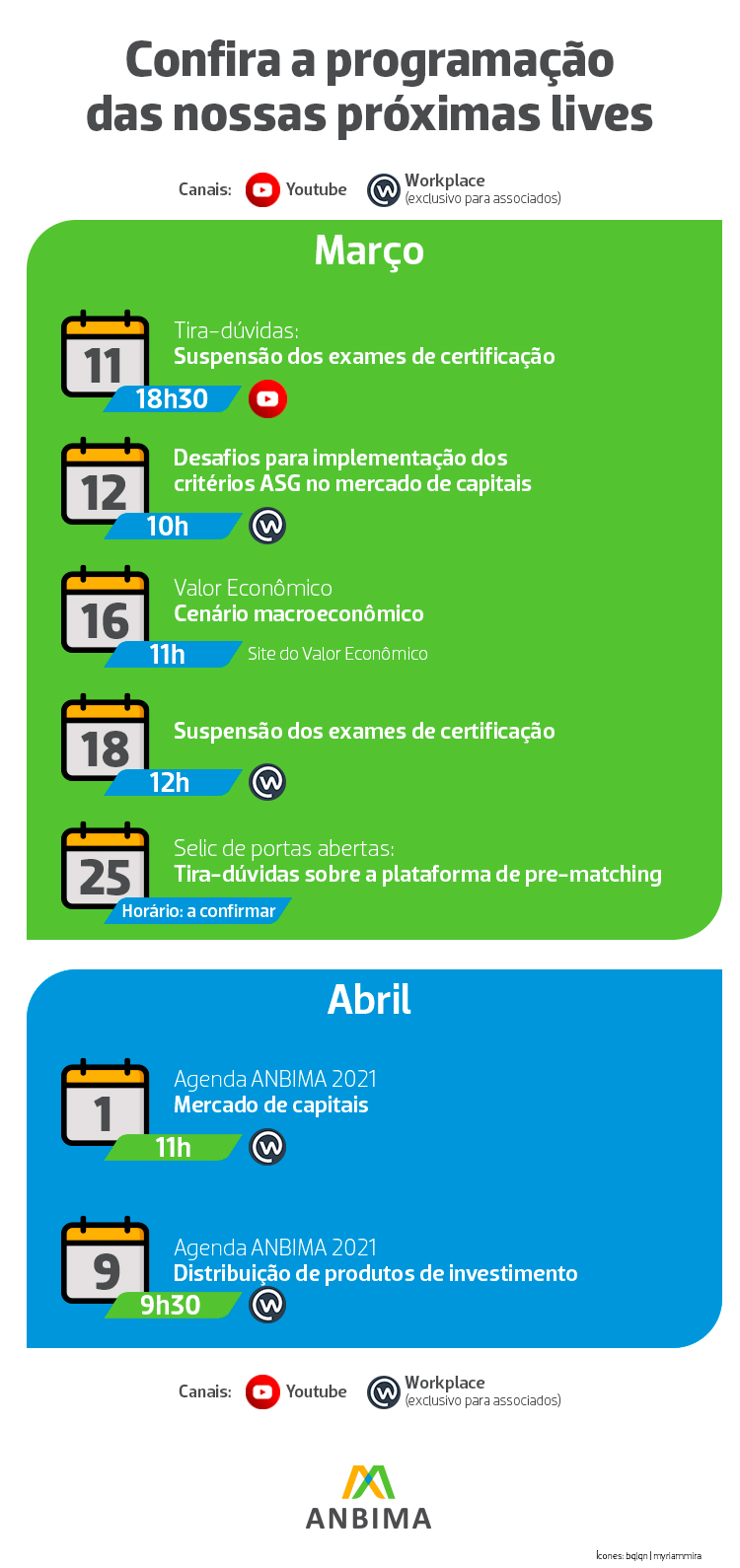 Confira a programação das nossas próximas lives